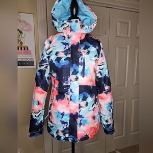 GSOU Snow Women's Snowboarding Ski Jacket Colorful Print Size L